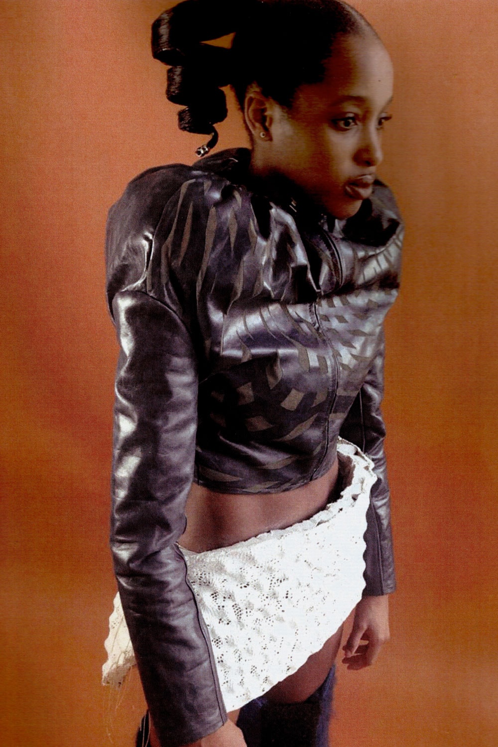 yasmina atta designer interview leather jacket craft knit skirt