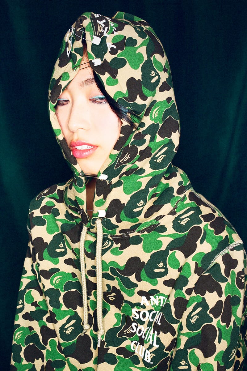 red and green camo bape hoodie