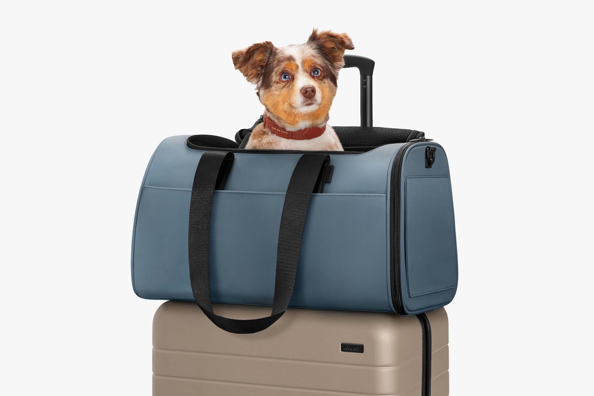 Pet Travel Bag Airline Approved Soft Sided Portable Single Shoulder Tote Carrier Bag for Travel Hiking and Car Seat Blue,M Fastdisk