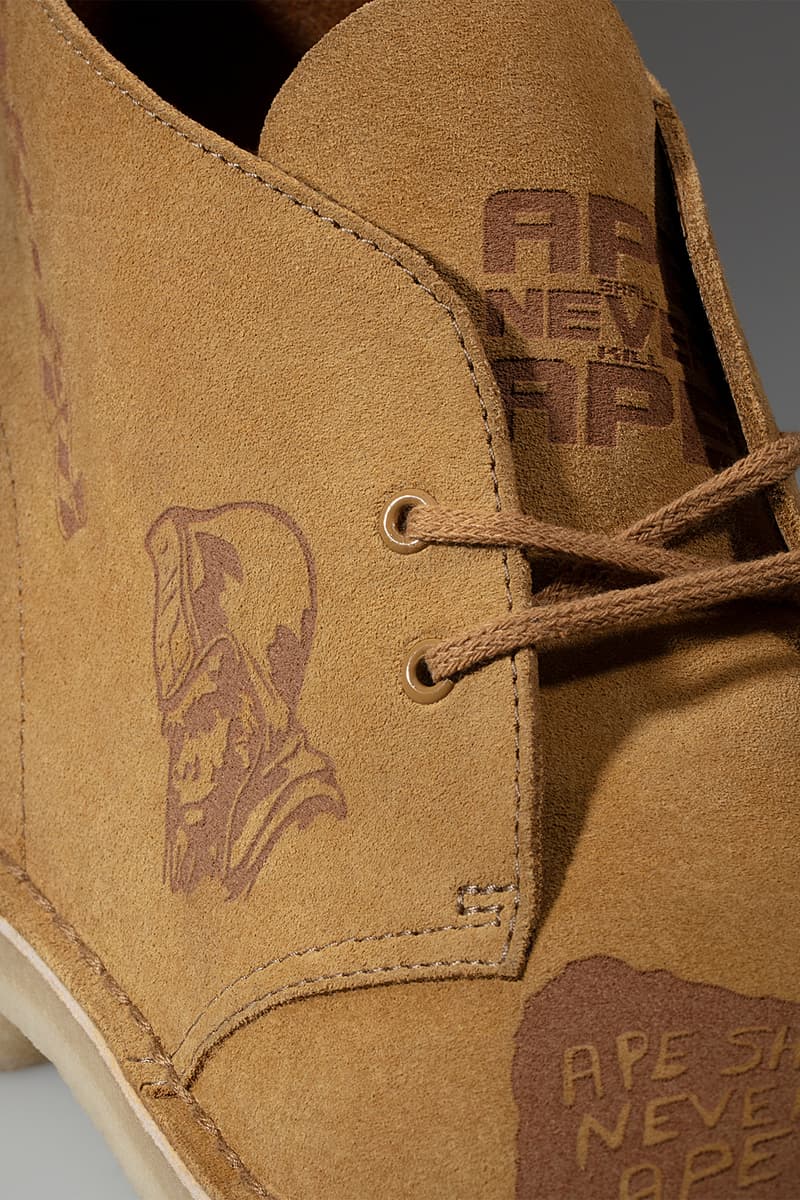 bape a bathing ape clarks originals collaboration wallabee desert boot footwear