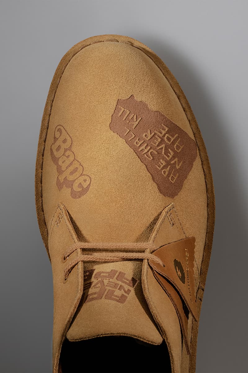 bape a bathing ape clarks originals collaboration wallabee desert boot footwear
