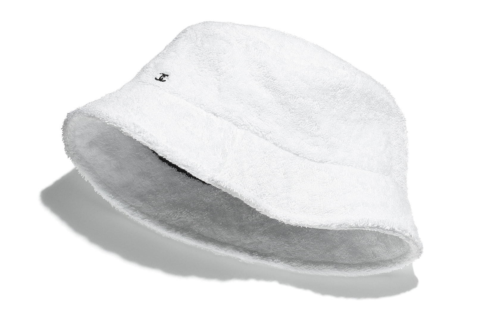 chanel white bucket hat vintage