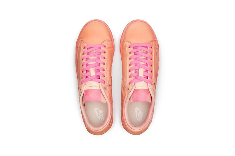 comme des garcons cdg girl nike collaboration blazer low womens sneakers pink colorway sneakerhead footwear shoes