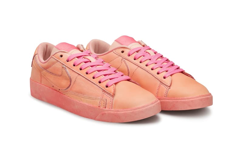 comme des garcons cdg girl nike collaboration blazer low womens sneakers pink colorway sneakerhead footwear shoes