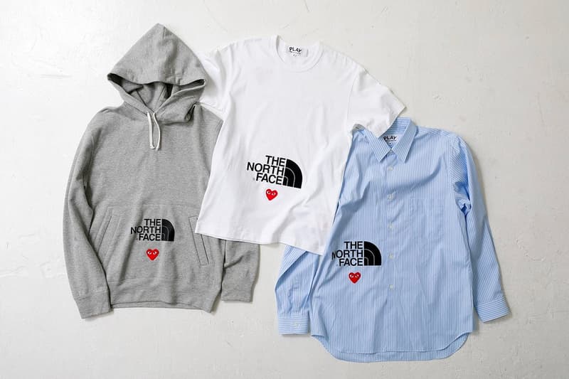 COMME des GARÇONS PLAY x The North Face Collaboration Capsule T-Shirt Dress Shirt Hoodie Release