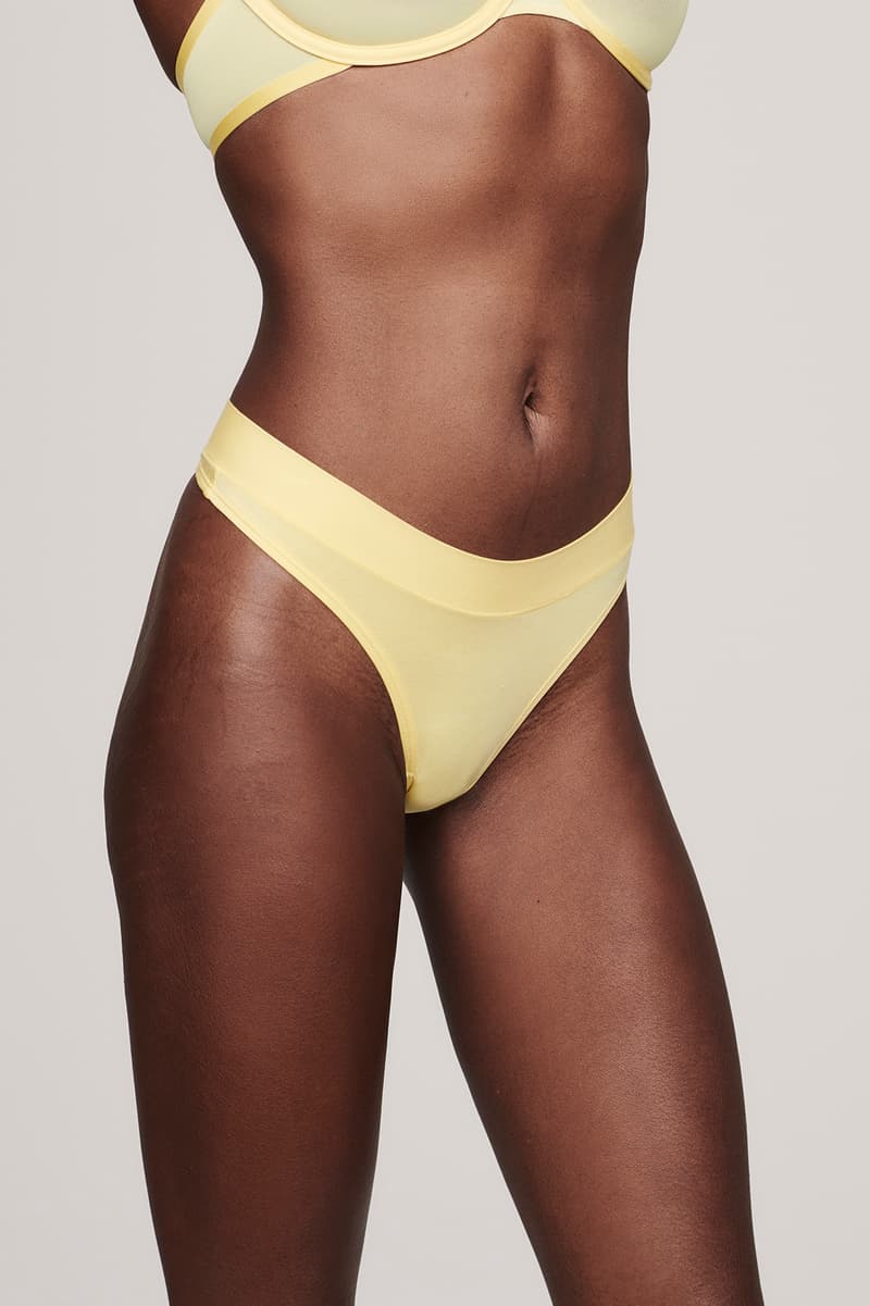 Cuup Citrine Pastel Yellow The Plunge Bra Thong Underwear Lingerie
