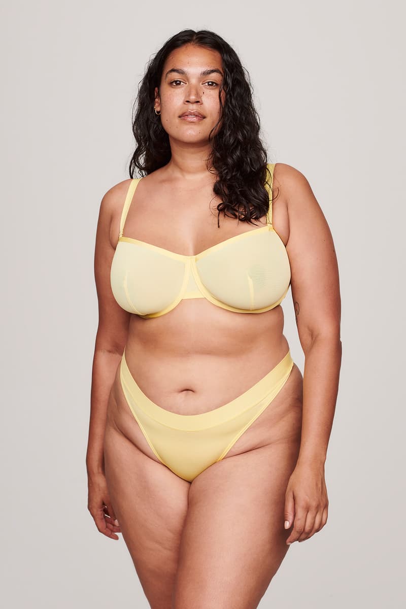 Cuup Citrine Pastel Yellow The Balconette Bra Thong Underwear Lingerie