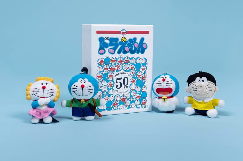doraemon 50th anniversary allrightsreserved collaboration plush toys dolls home accessories t-shirts keychains
