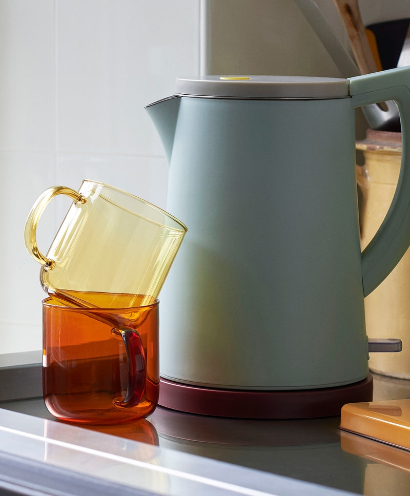 HAY Glass Cups Mugs Electric Kettle George Sowden Kitchen Appliances Denmark Danish Design Home Scandinavian Pastel Green