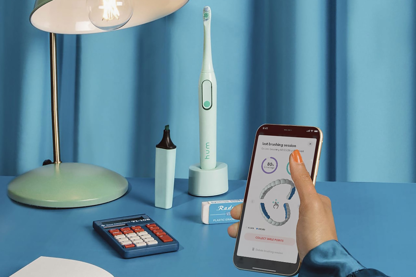 hum by colgate smart electric toothbrush app dental hygiene purple blue green pastel