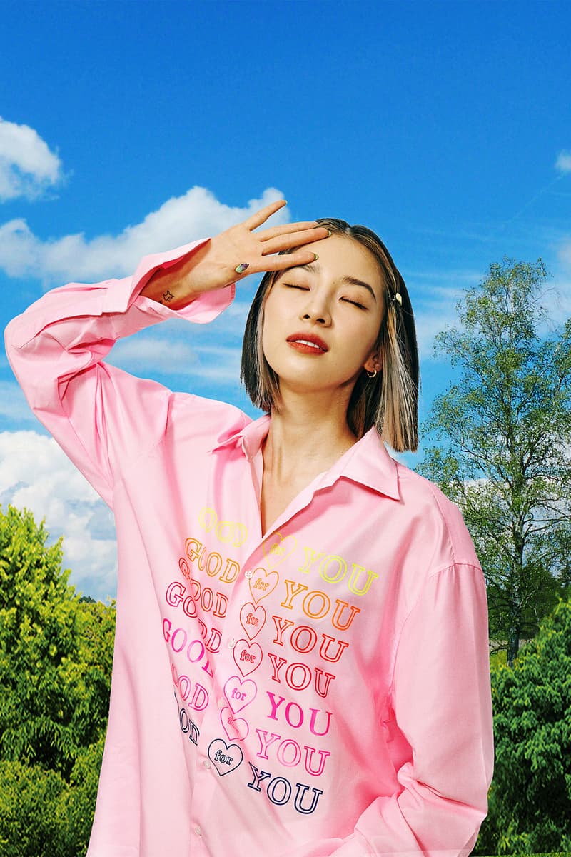 irene kim ireneisgood label spring summer 2021 collection denim jackets hoodies outerwear knitwear pastel tie dye