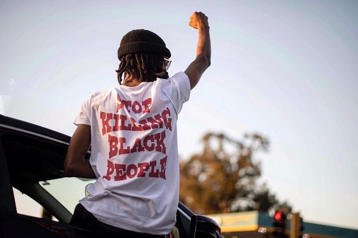 Jacob Blake Black Lives Matter Hands Up Kenosha Wisconsin Police Shooting Protests Stop Killing Black People Slogan T-Shirt