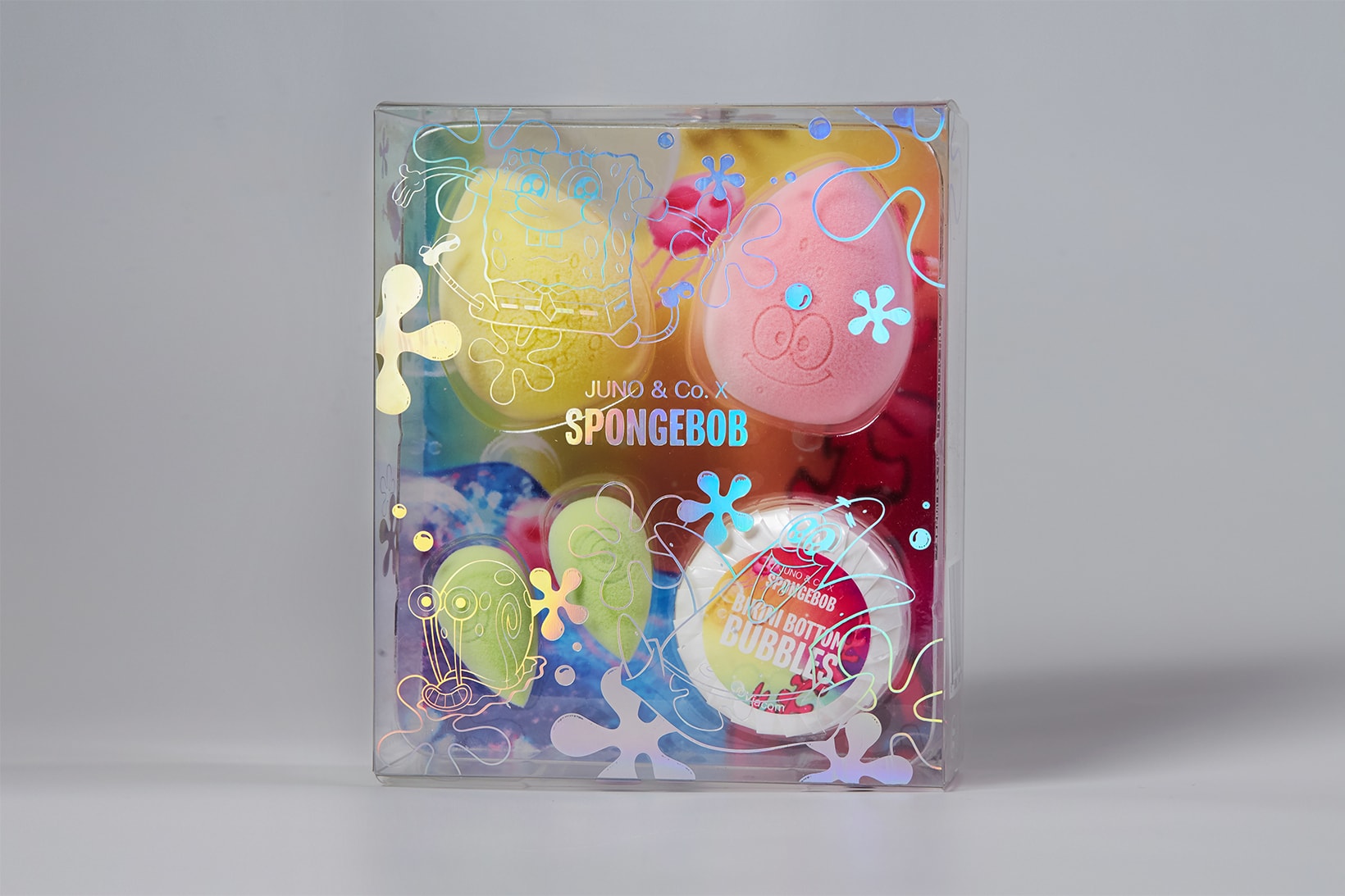 juno and co spongebob squarepants collaboration microfiber sponge beauty blender soap bar patrick star gary