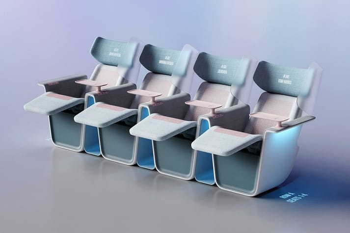 COVID-Conscious Movie Theater Seats Feature Protective Screens and Antiviral Fabric