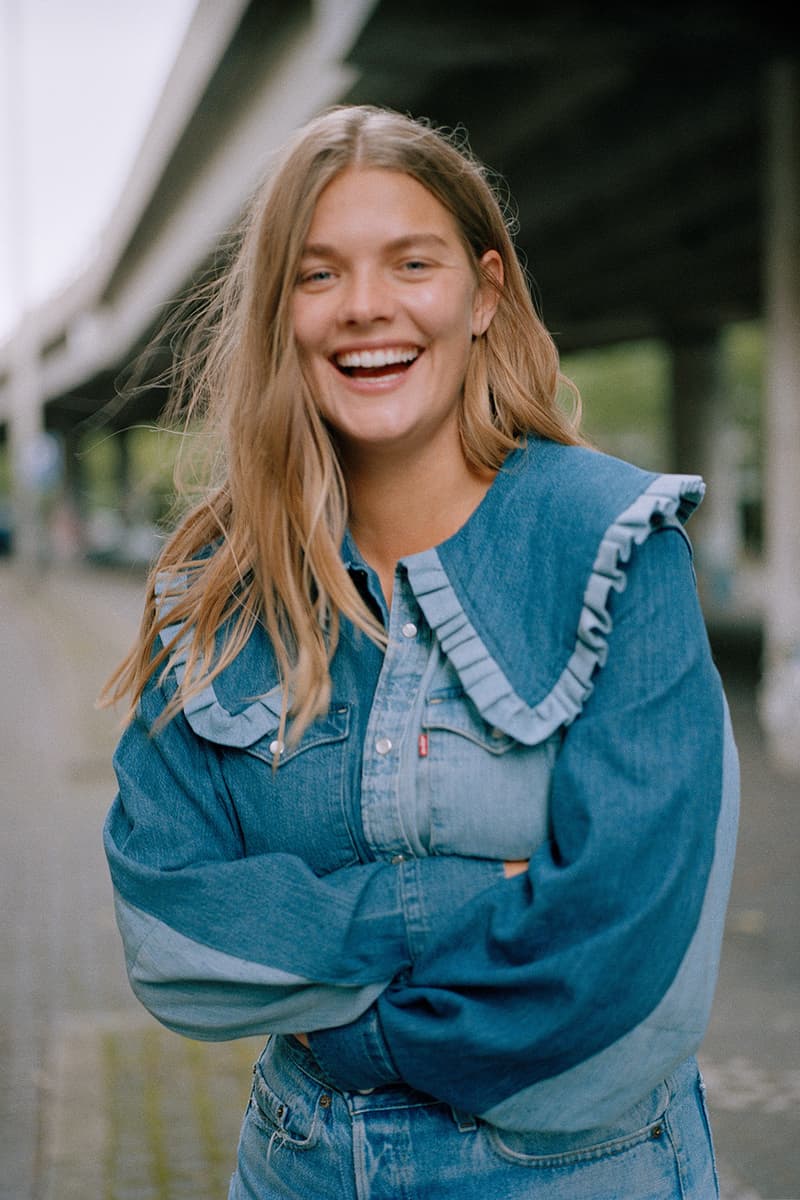levis ganni denim collaboration rental only love letter 501 jeans sustainability upcycling repeat