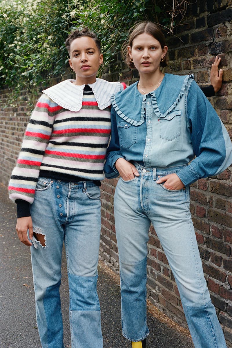 levis ganni denim collaboration rental only love letter 501 jeans sustainability upcycling repeat