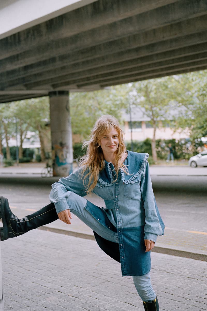levis ganni denim collaboration rental only love letter 501 jeans sustainability upcycling repeat