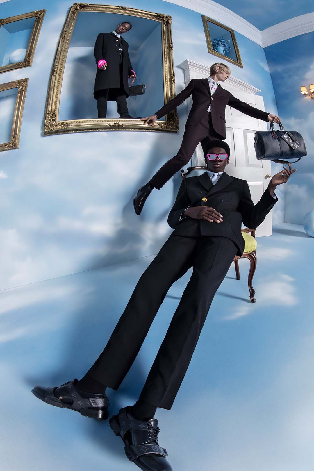 Louis Vuitton Fall/Winter 2020 Menswear Campaign Virgil Abloh Black Imagination Heaven on Earth Suiting Collection Lookbook