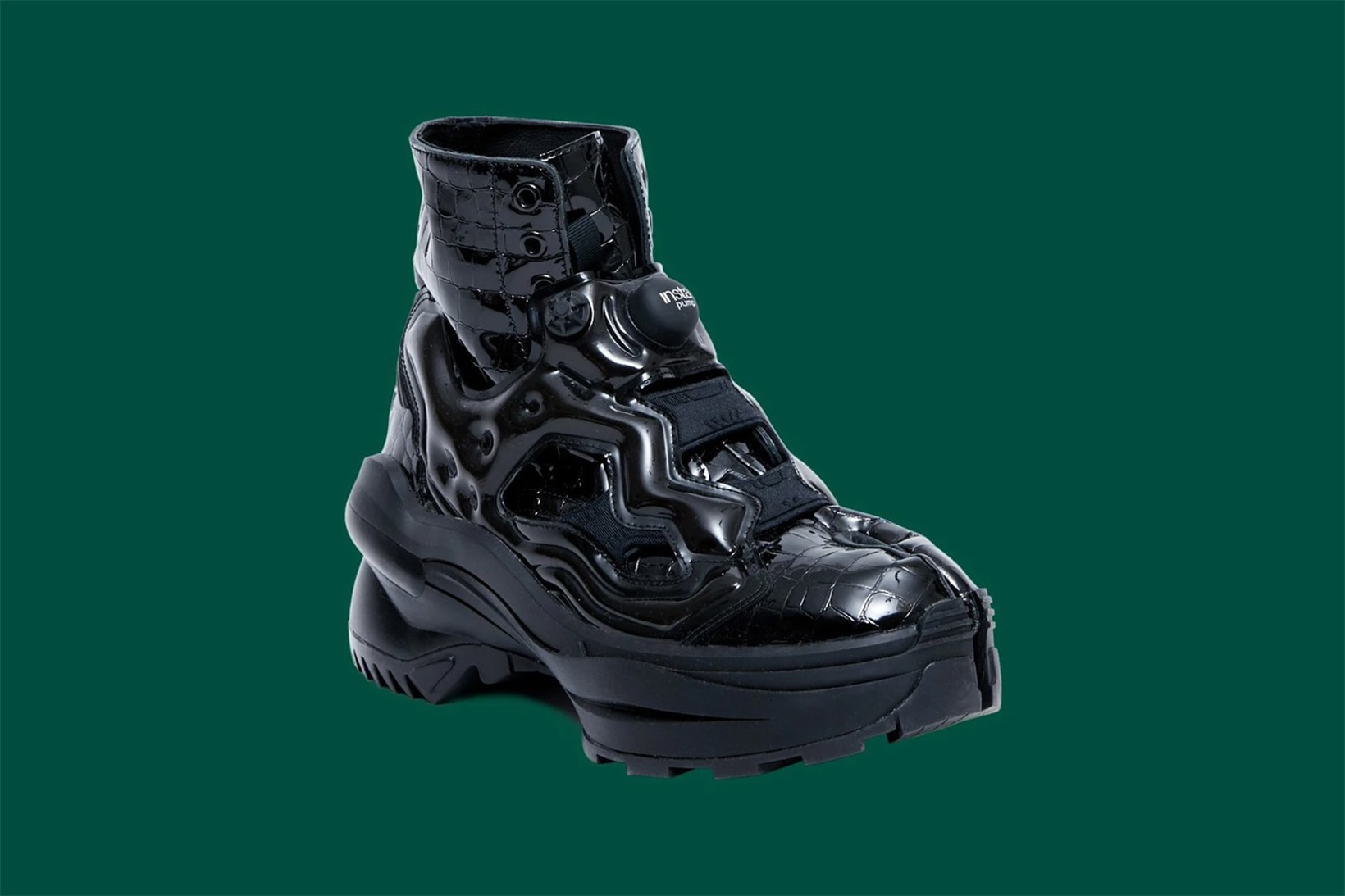 maison margiela reebok collaboration tabi instapump fury ankle boot black shoes footwear 