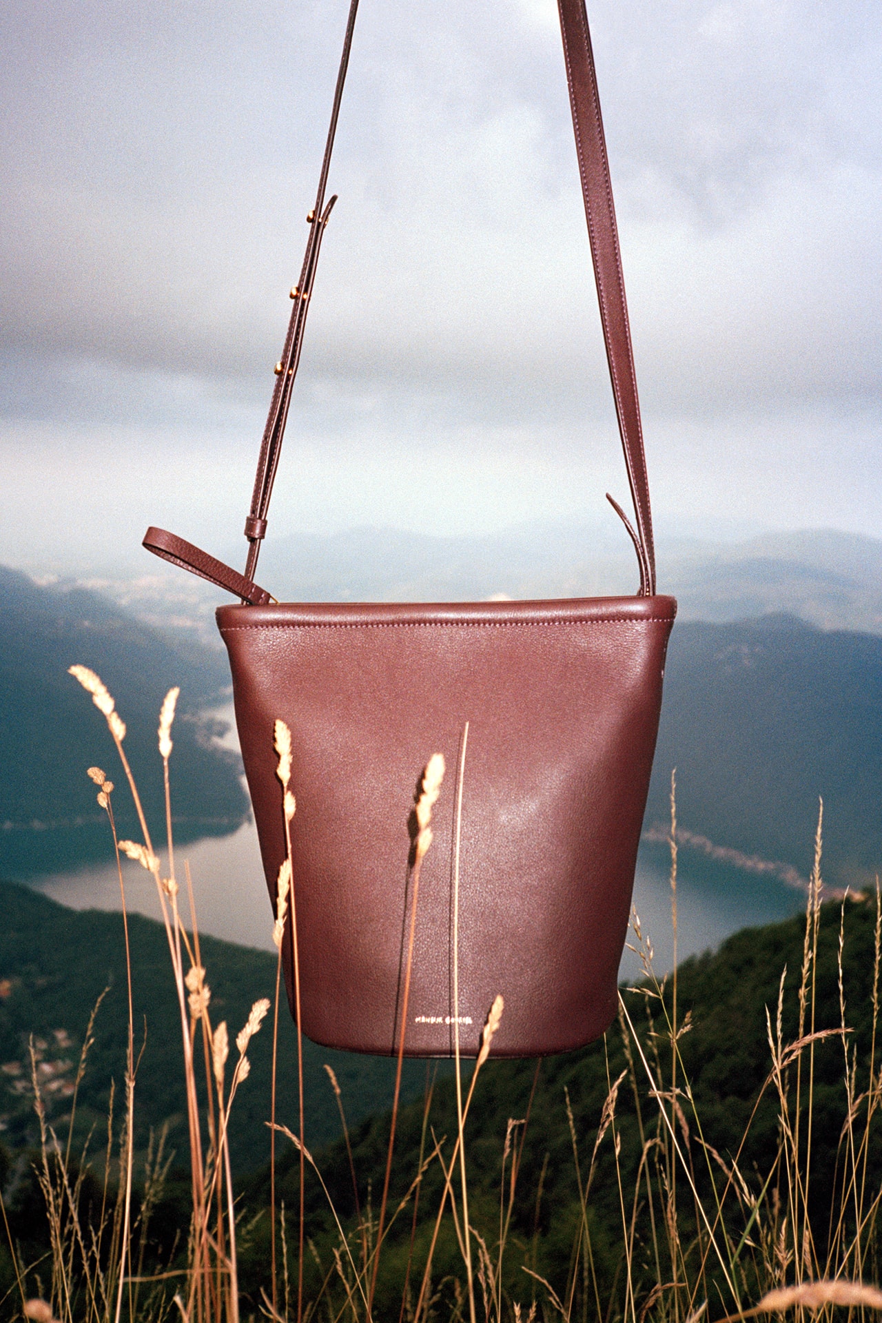 Mansur Gavriel Zip Bucket Bag Lookbook Crossbody Designer Handbag Affordable Maroon