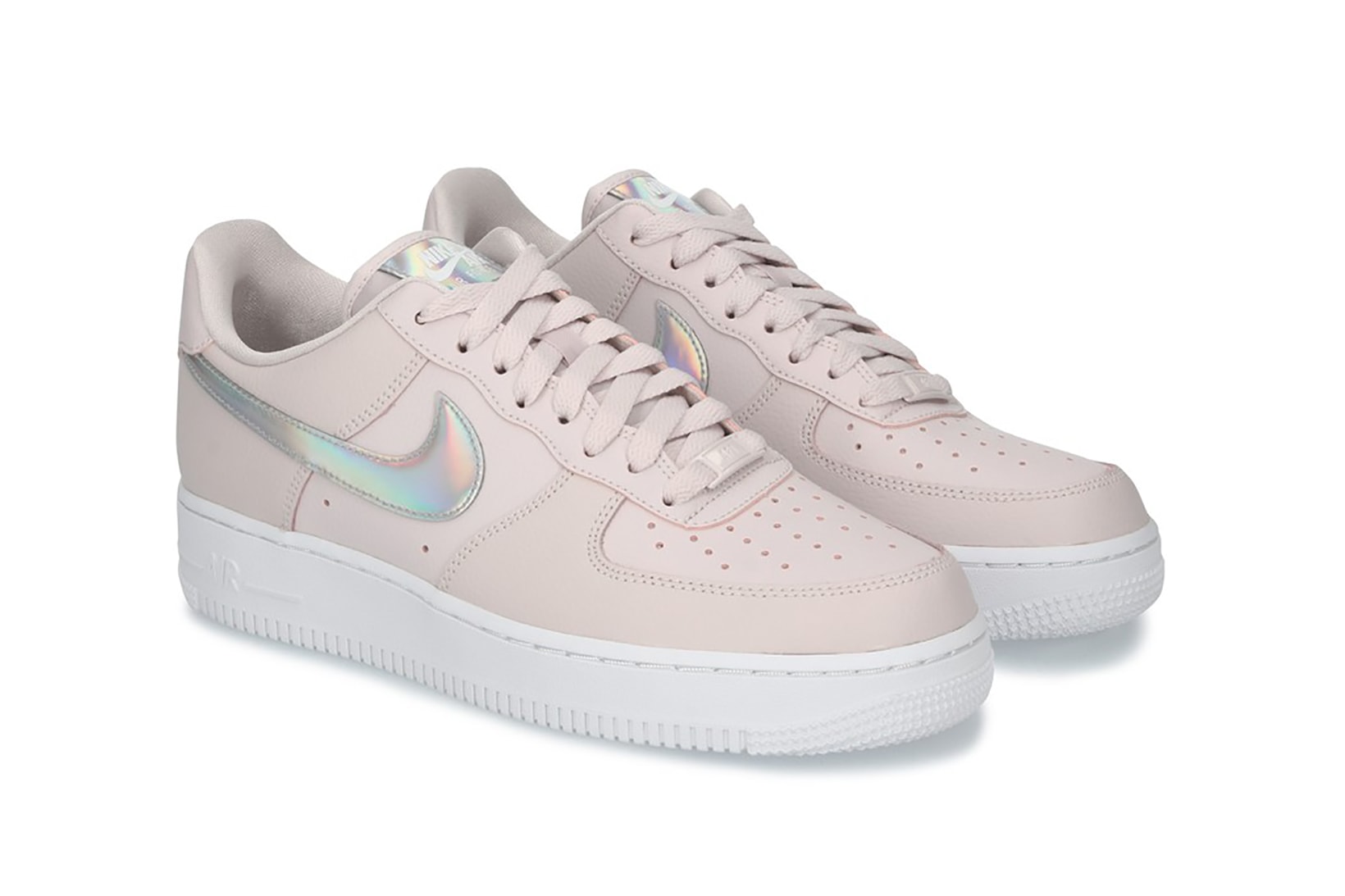 nike air force 1 07 womens sneakers pastel pink silver metallic colorway barely rose sneakerhead footwear shoes
