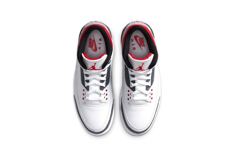 nike air jordan 3 sneakers white red gray elephant print denim japan colorway footwear shoes sneakerhead 