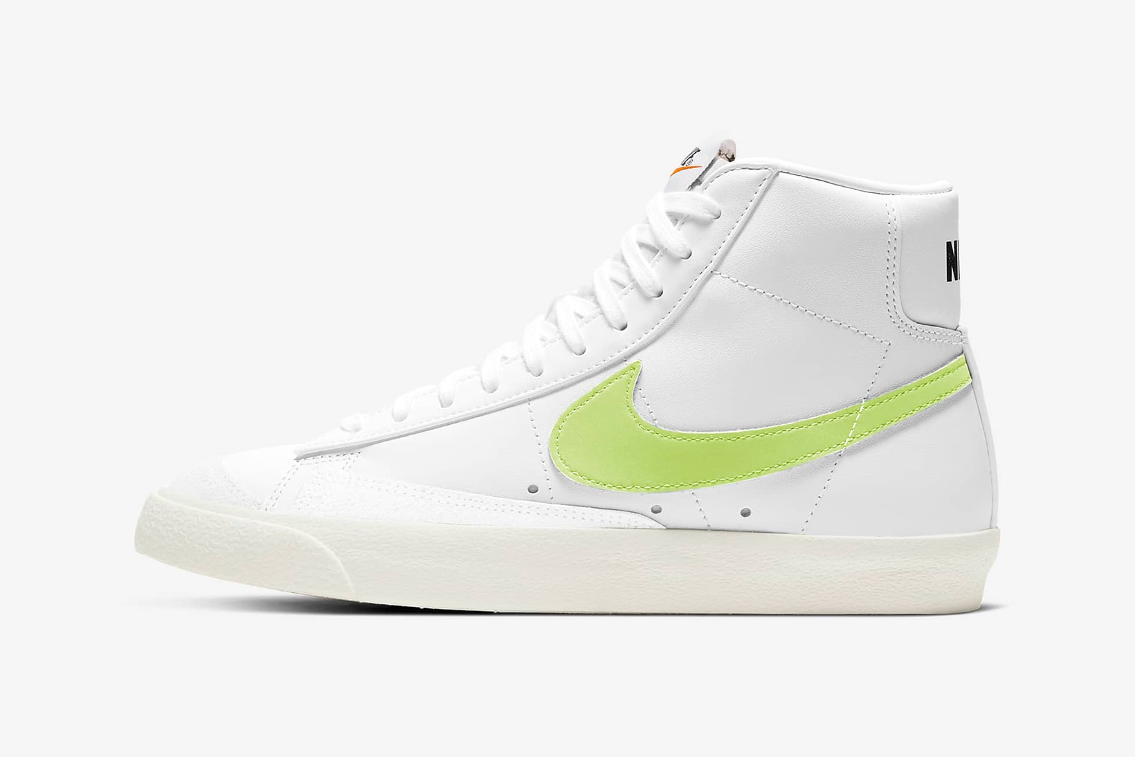 nike blazer mid 77 womens sneakers white neon green colorway sneakerhead footwear shoes