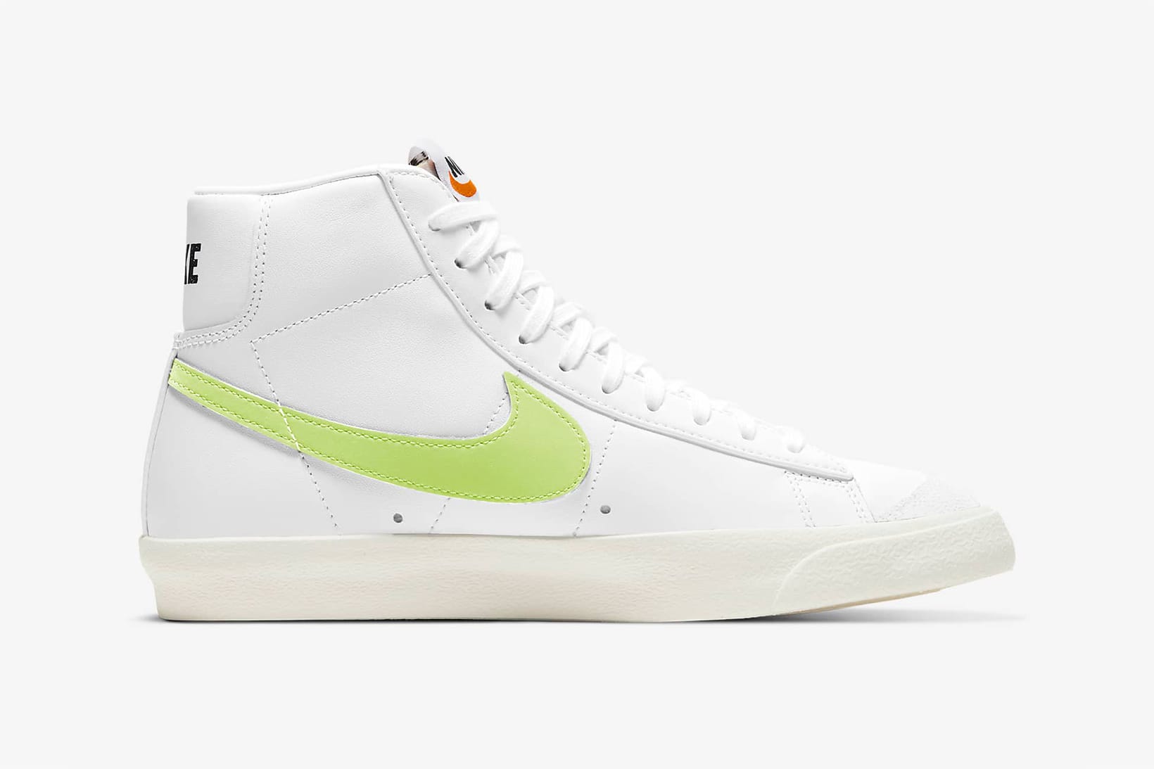 white and lime green sneakers