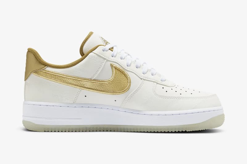 nike BRAND japan gold white air force 1 07 lv8 worldwide international leather platinum white