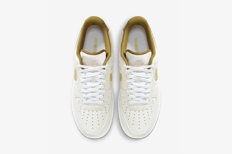 nike BRAND japan gold white air force 1 07 lv8 worldwide international leather platinum white