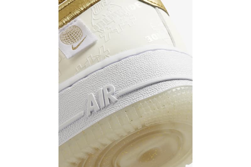 nike BRAND japan gold white air force 1 07 lv8 worldwide international leather platinum white