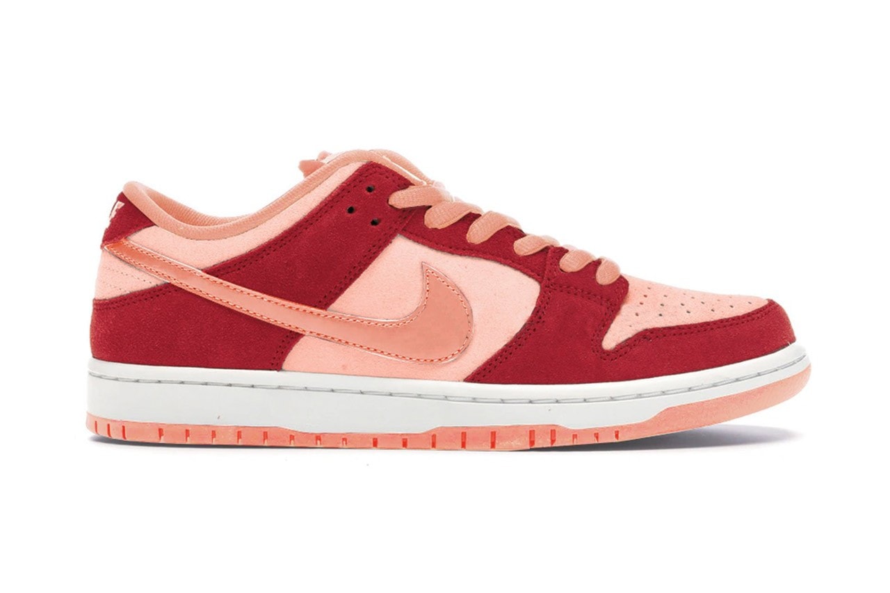 nike sb dunk low atomic pink university red release date info