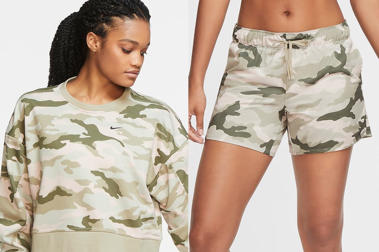 Nike Covers Its Training Crewneck and Shorts Set in a Classic Camo Print