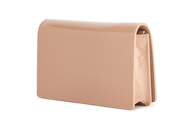 off white virgil abloh jitney patent leather top handle cross body bag nude pink