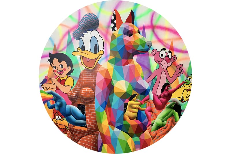 okuda san miguel new digital love corey helford los angeles solo exhibition spanish artist love in pandemia pikachu tweety donald duck sesame street