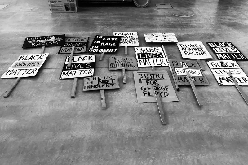 black lives matter blm banners exhibition people dem collective turner contemporary uk 