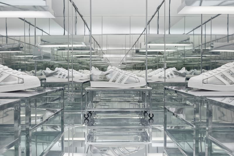 prada adidas originals superstar release info launch date black white silver official look