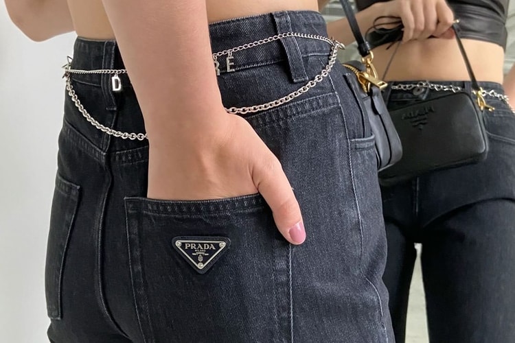 Prada's Iconic Triangle Logo Lands on These Black Jeans