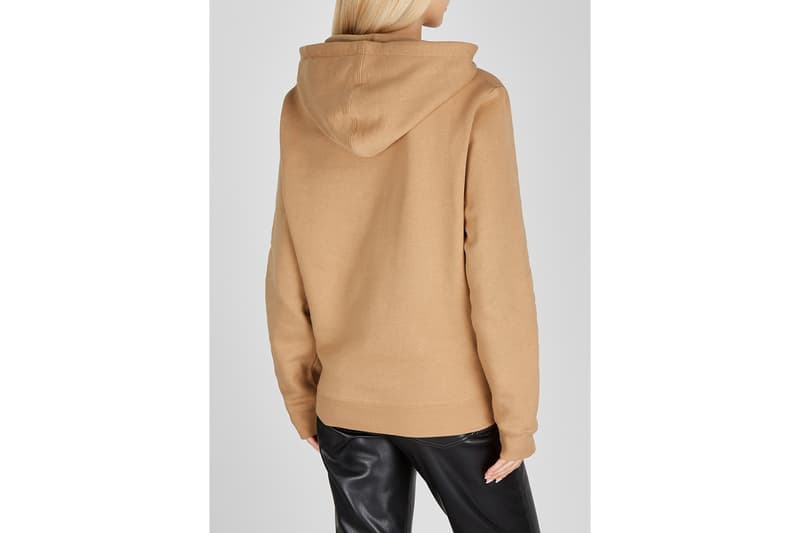 Saint Laurent Logo Hoodie Sweatshirt Brown Camel