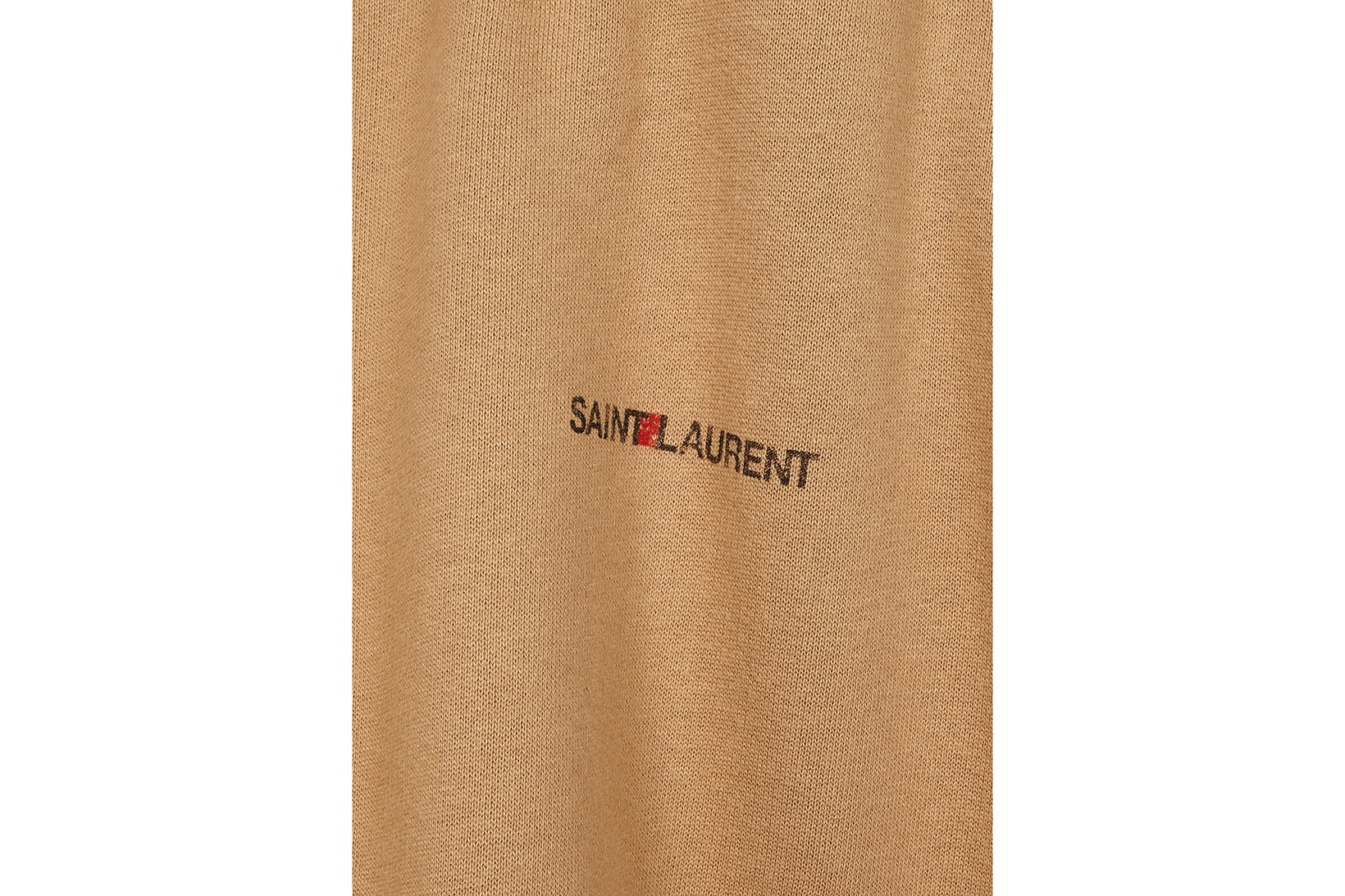 Saint Laurent Logo Hoodie Sweatshirt Brown Camel