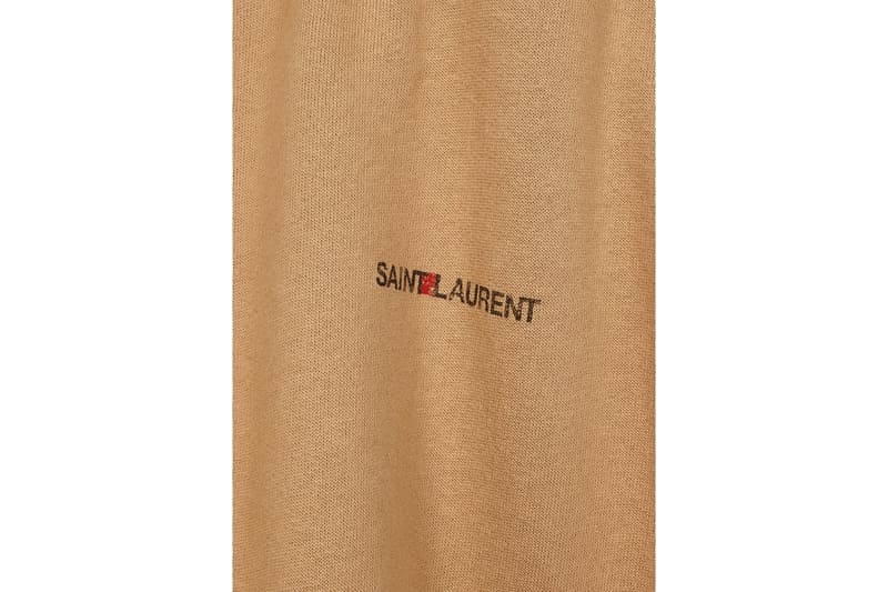 Saint Laurent Logo Hoodie Sweatshirt Brown Camel