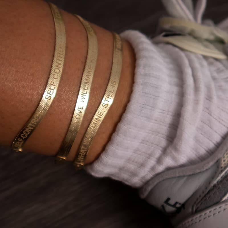 Shami Herringbone Anklets Gold Plated Silver Jewelry