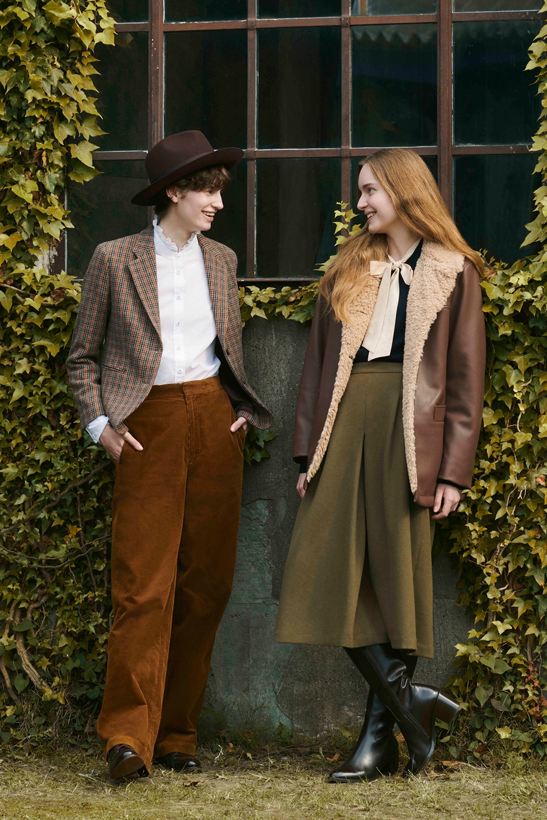 uniqlo ines de la fressange collaboration fall winter dresses skirts jackets campaign