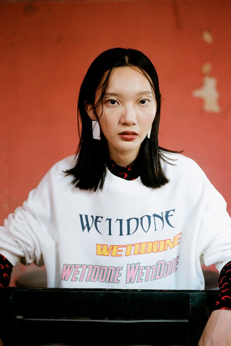 we11done fall winter lookbook editorial logo t-shirt blazers jackets pants hbxwm dami kwon jessica jung