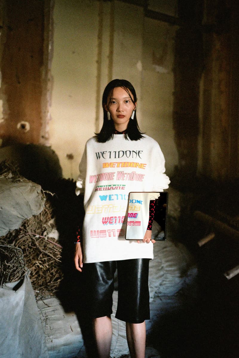 we11done fall winter lookbook editorial logo t-shirt blazers jackets pants hbxwm dami kwon jessica jung