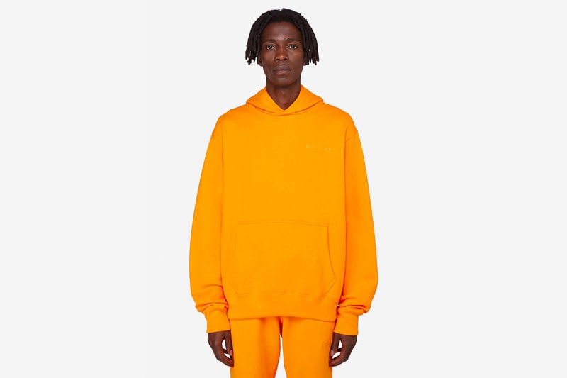 pharrell williams adidas originals basics line release hoodies t-shirts sweatpants slides slippers pink yellow