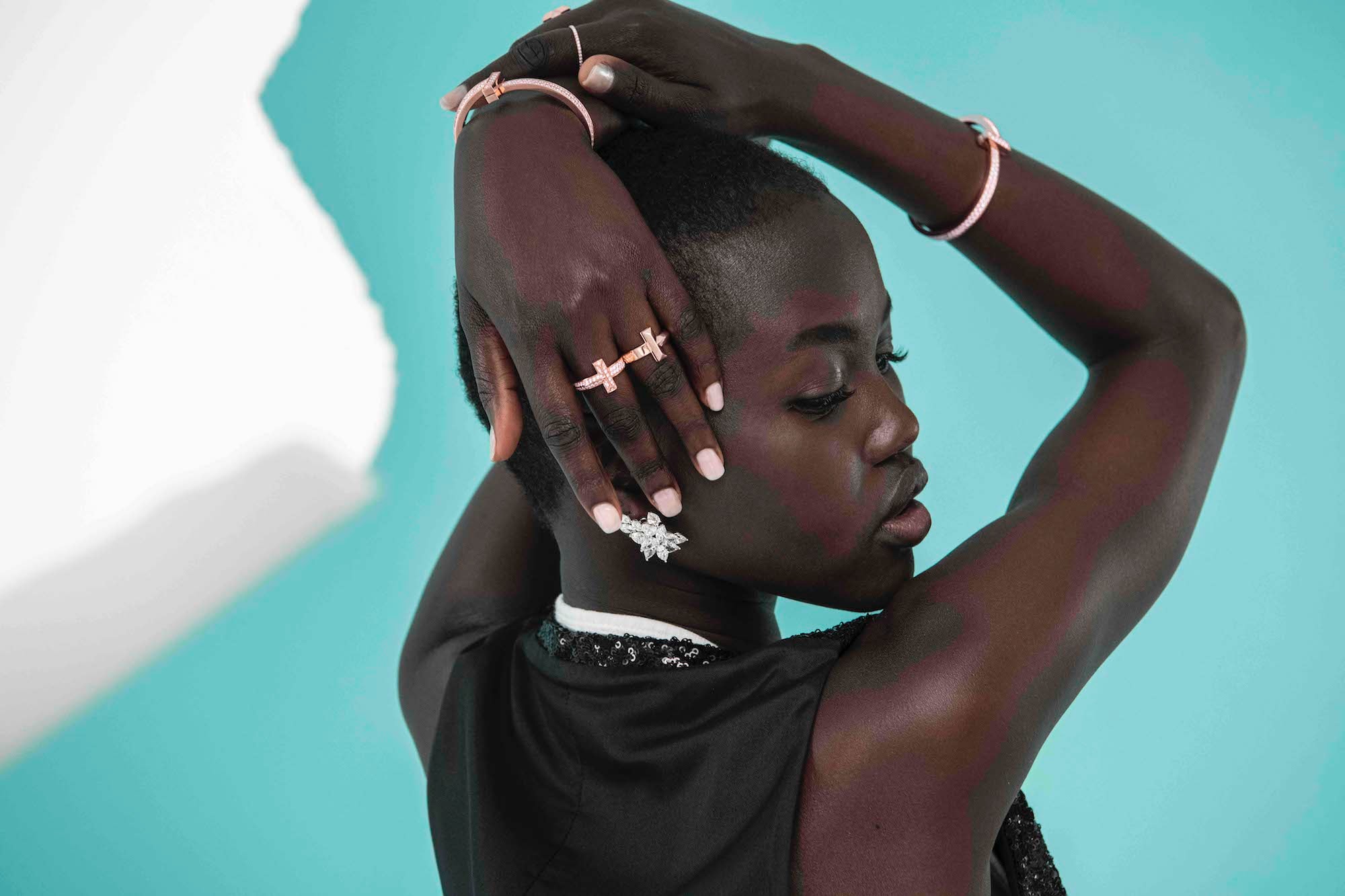 Adut Akech Tiffany & Co. T1 Campaign Interview Collection Jewelry 