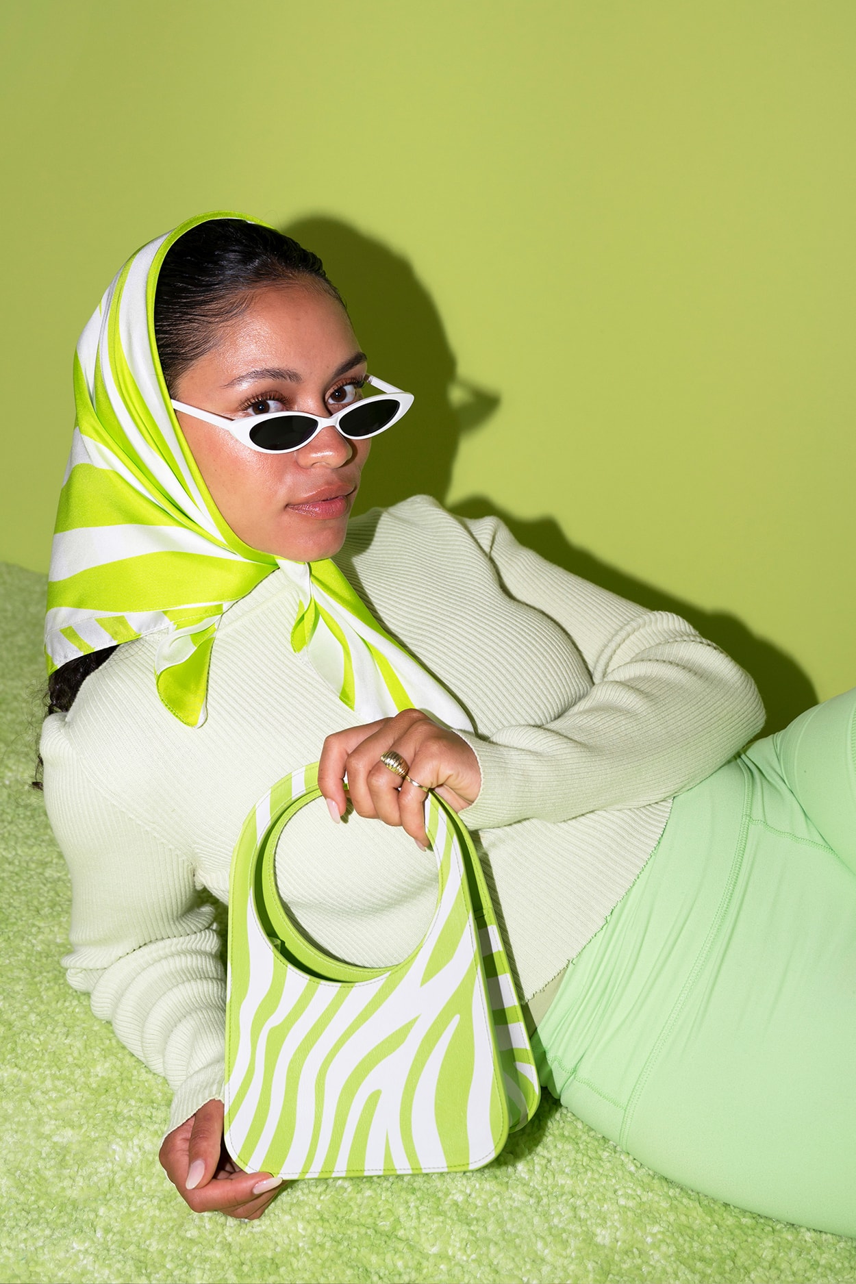 Boobie Billie Instagram Dog Fashion Influencer Style Bag Sunglasses Silk Scarf Sneakers Zebra Print Neon Green