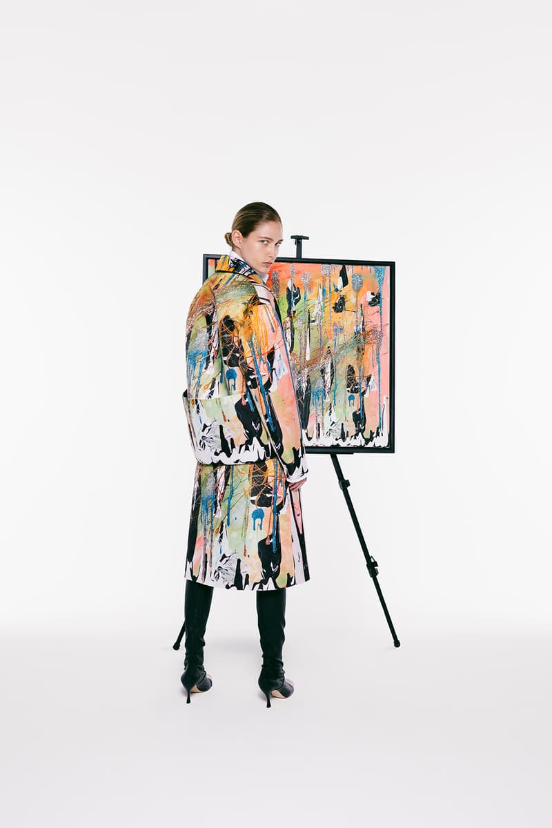 christopher kane spring summer 2021 collection london fashion week ldw lookbook art paintings