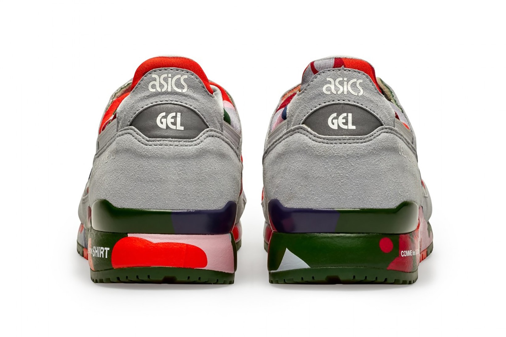 comme des garcons shirt asics collaboration gel lyte iii sneakers camo gray red green pink shoes footwear sneakerhead